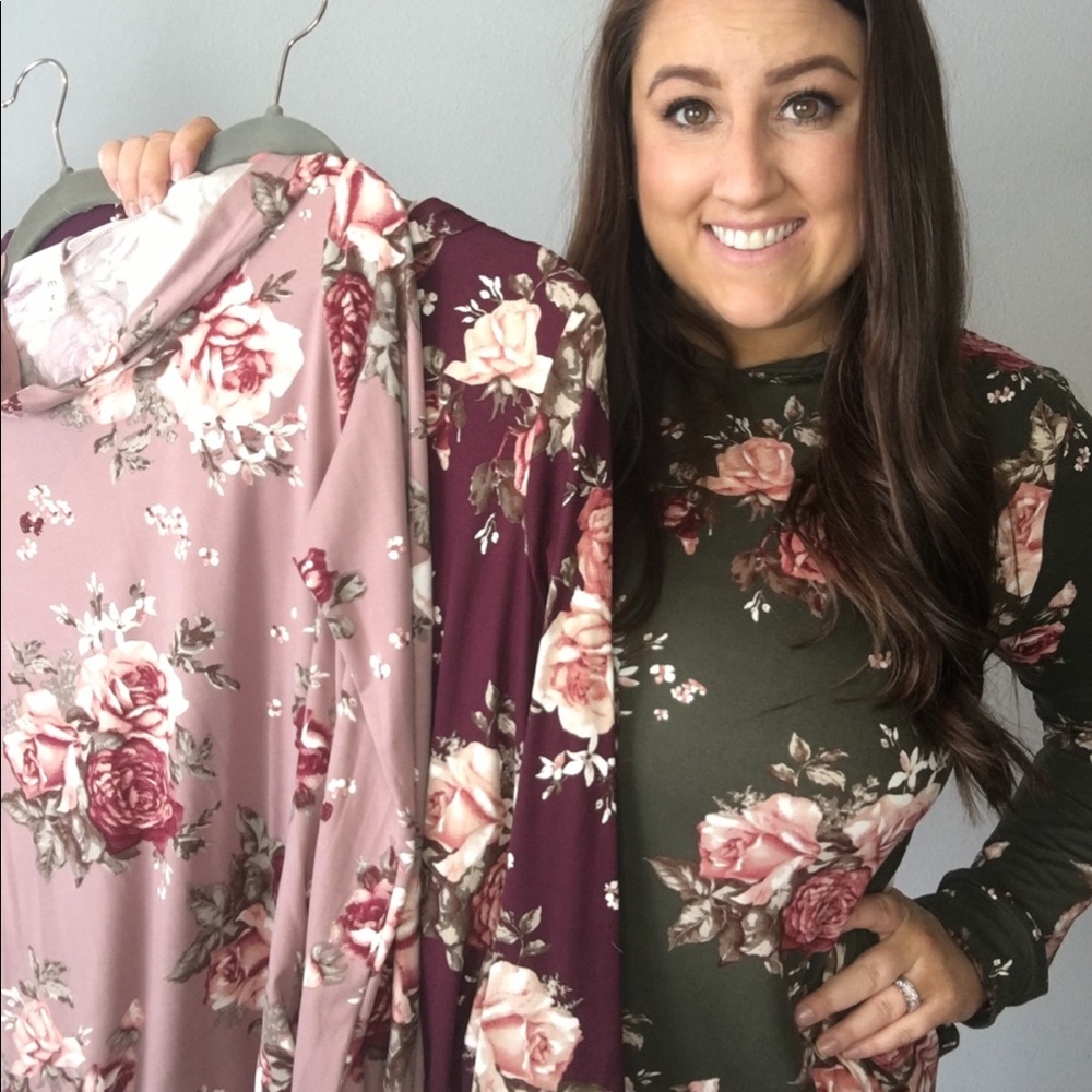 Olive Floral Hoodie